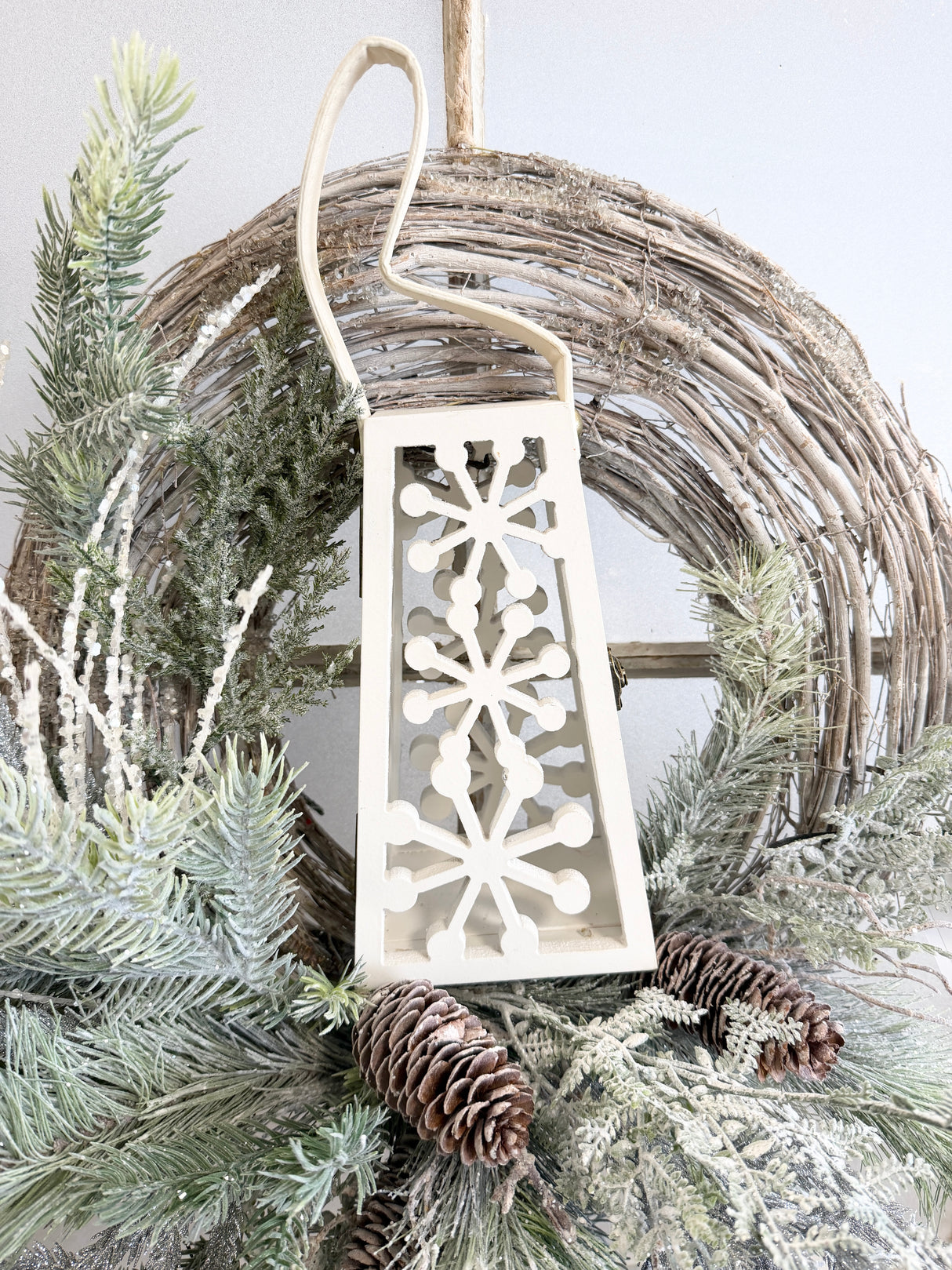 24" All Is Bright Lantern Wreath