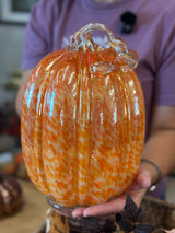 Harvest Hollow Large Glass Pumpkin