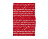 Merry Christmas Whimsical Waffle Tea Towel