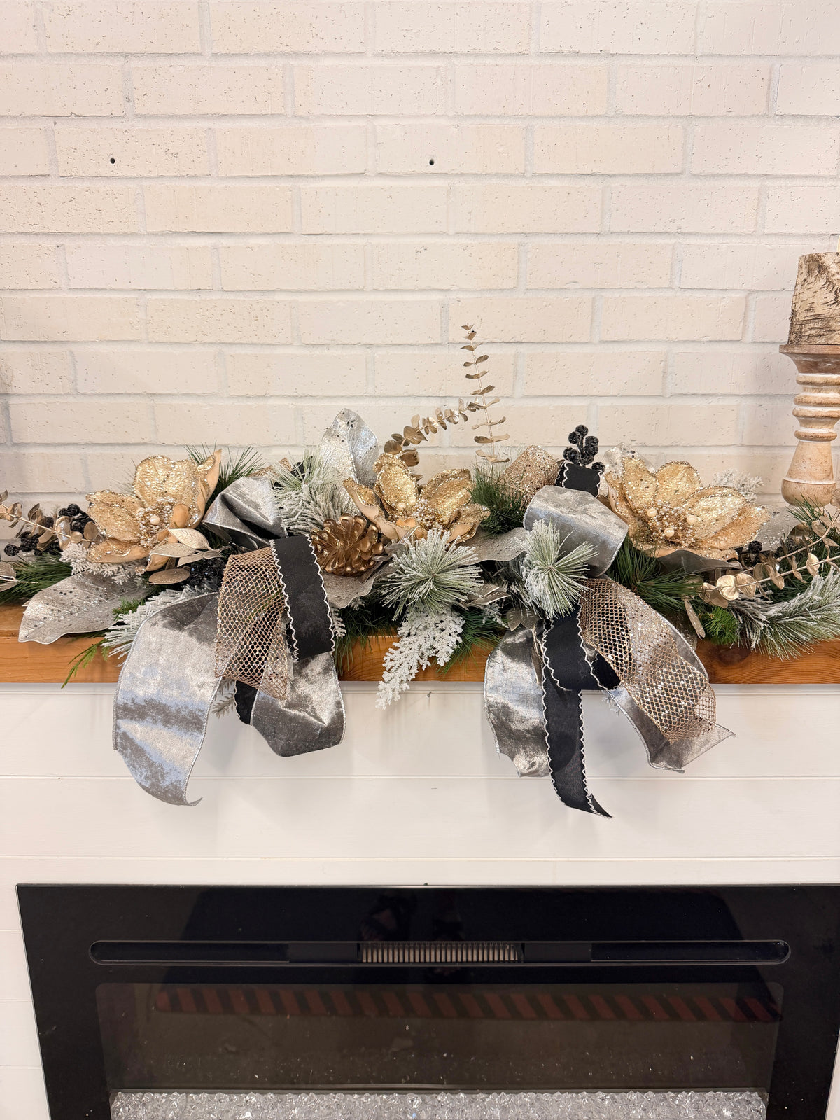 45" Black Velvet Christmas Swag