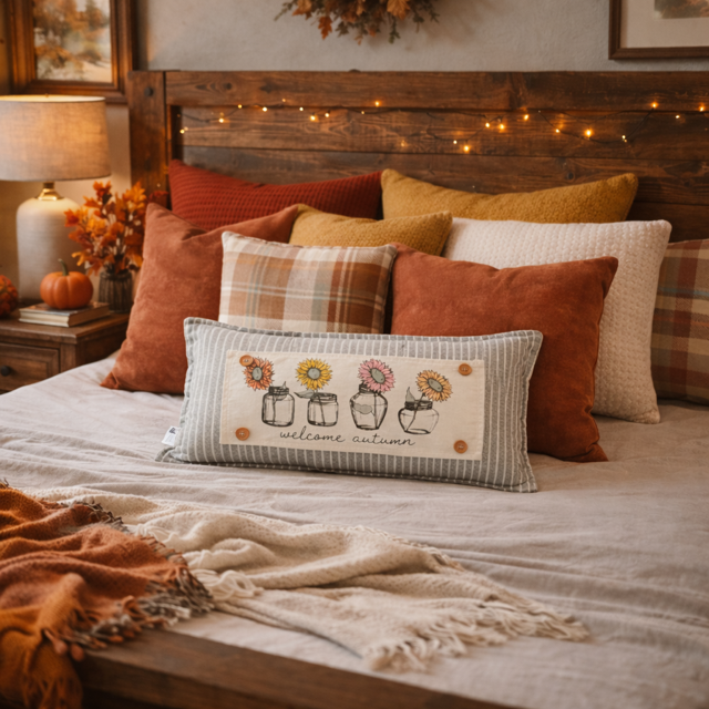 Autumn Sunflowers Interchangeable Pillow Panel