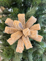 Taupe Snow Ribbon Spray