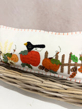 Handmade 7x15 Pumpkin & Crow Pillow