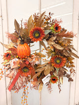 23" Pumpkin Porch Wreath