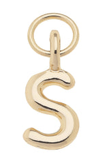 N Mini Initial Charm in Shiny Gold