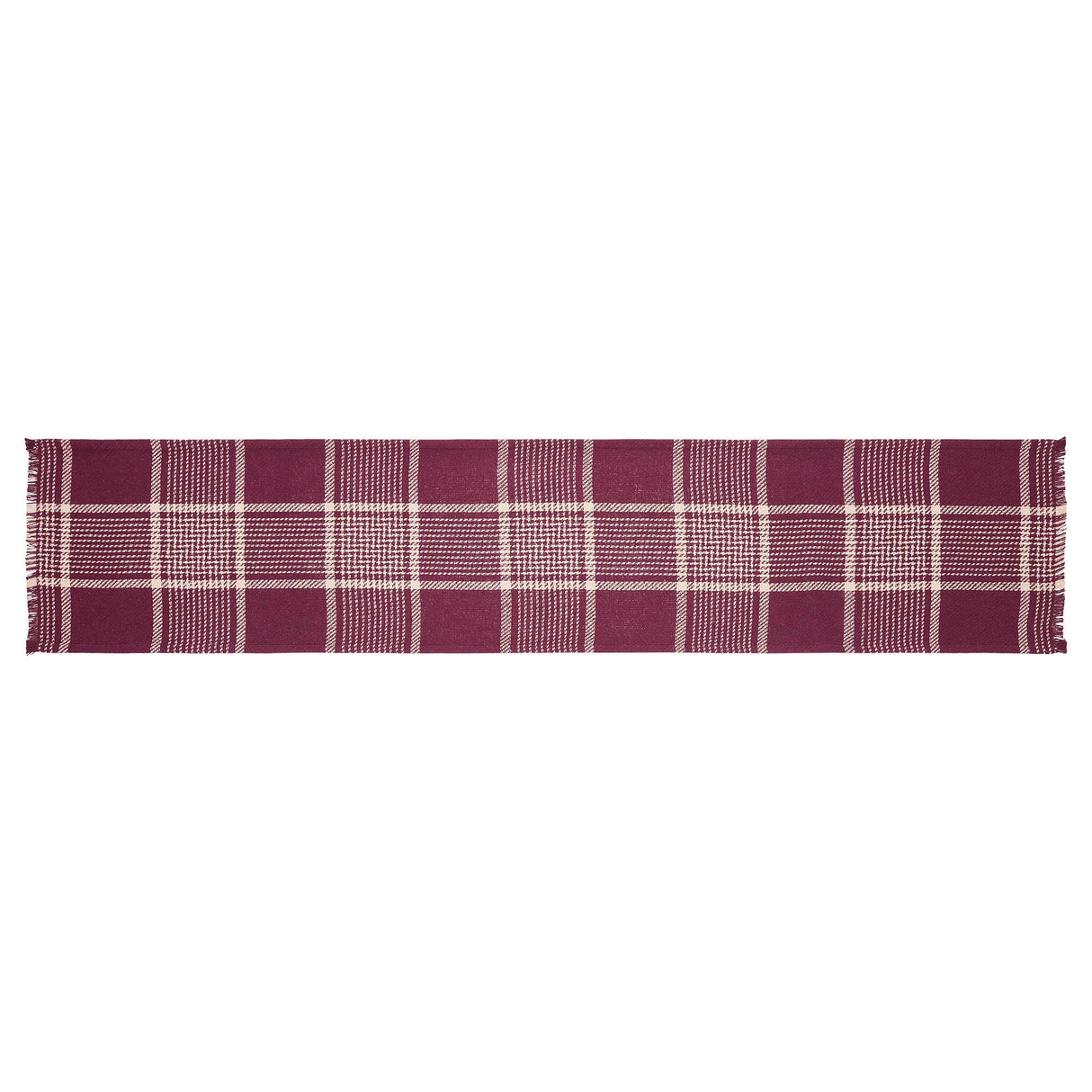 Eston Burgundy Tan Plaid Runner