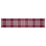 Eston Burgundy Tan Plaid Runner
