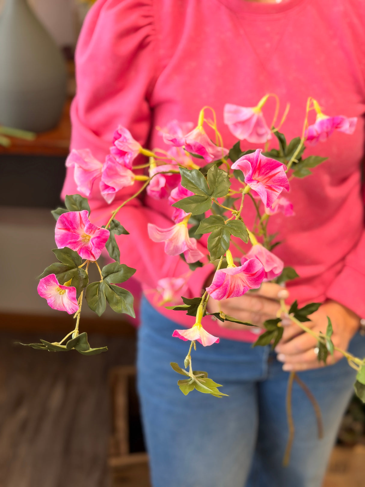 Real Touch Pink Morning Glory Spray