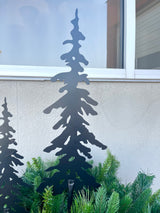 Large Winter Forest Metal Tree Stake