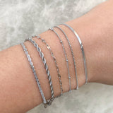 Rope Dainty Silver Bracelet - Waterproof Chain
