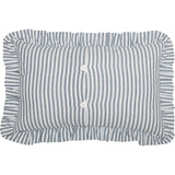 Sawyer Blue Ticking Stripe Ruffled Throw Pillow
