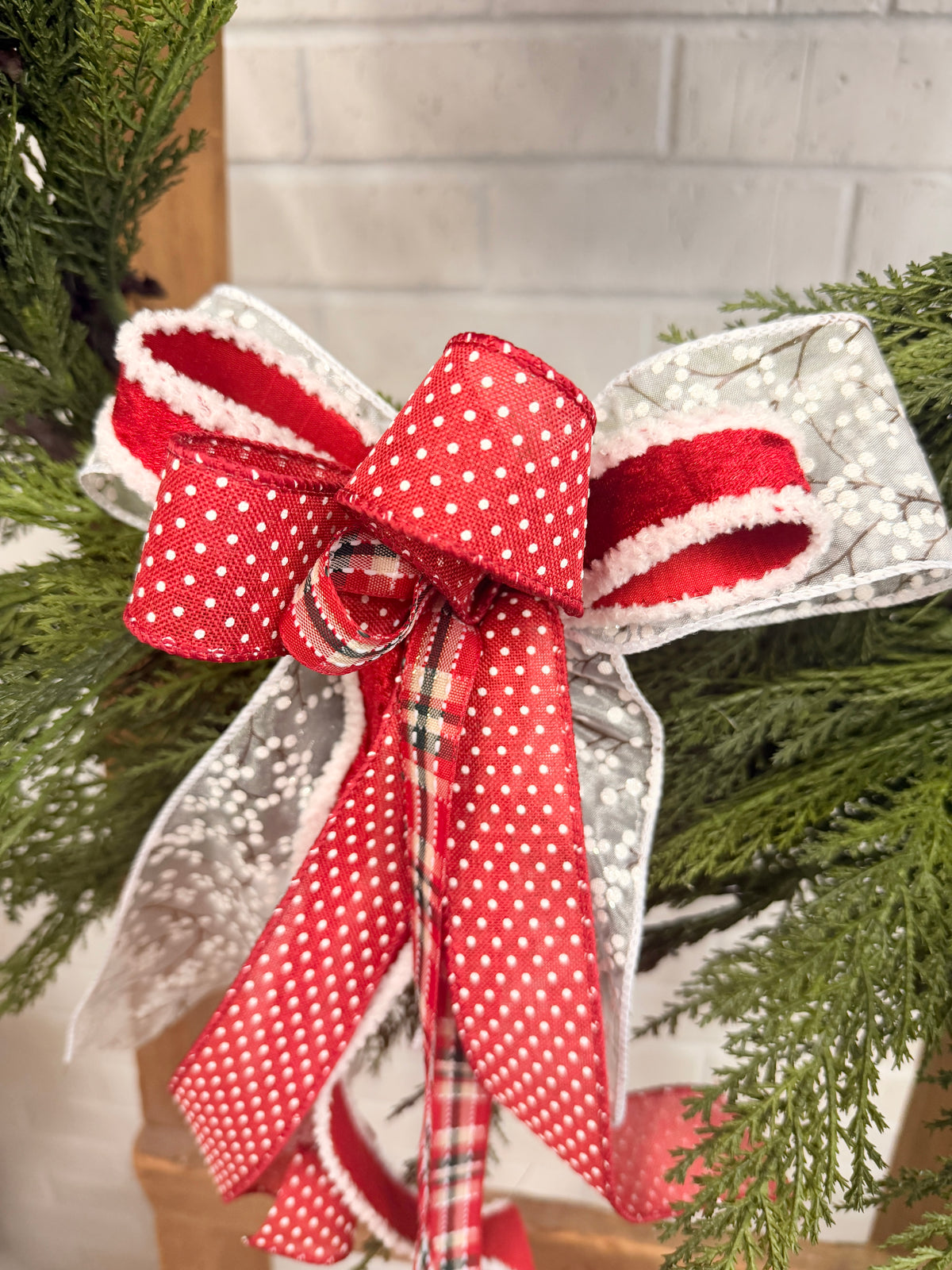 16" Mini Holiday Dot Bow