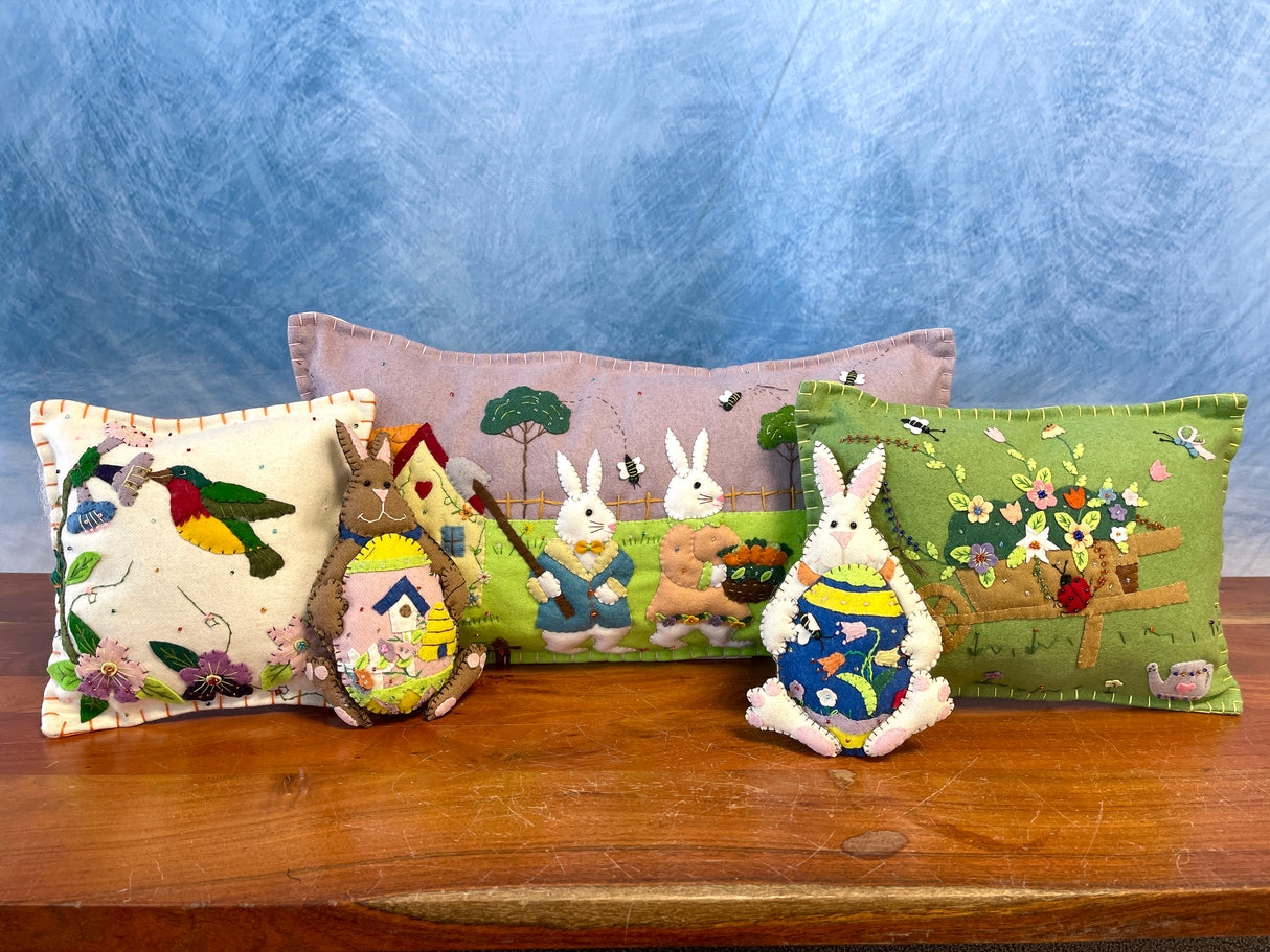 Handmade Fabric Hummingbird Pillow