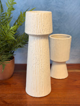 Tall Capped Textured Vase