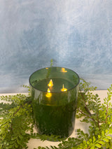 Dark Green 3-Wick 6x8" LED Candle