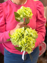 Green Real Touch Hydrangea Pick