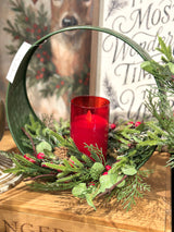 Frost Mixed Greens Candle Ring