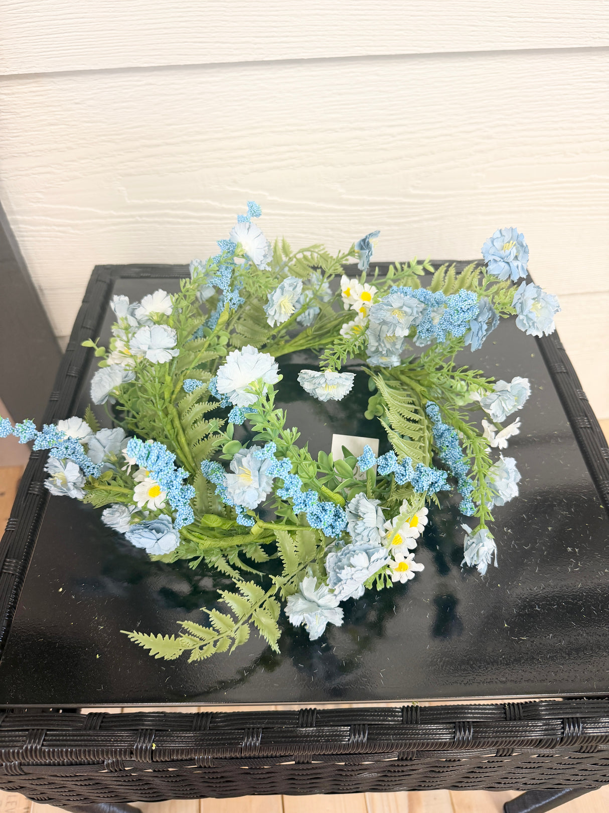 Mixed Flower Mini Blue Candle Ring