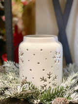 Lighted White Porcelain Joy Lantern