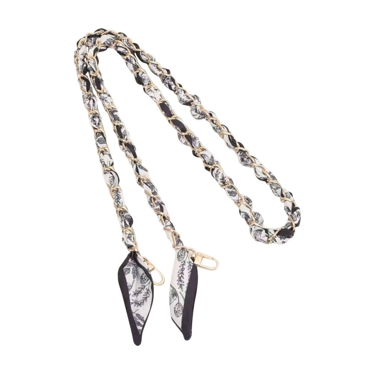 Gold Phone Chain with Black Palm Scarf