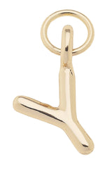 J Mini Initial Charm in Shiny Gold