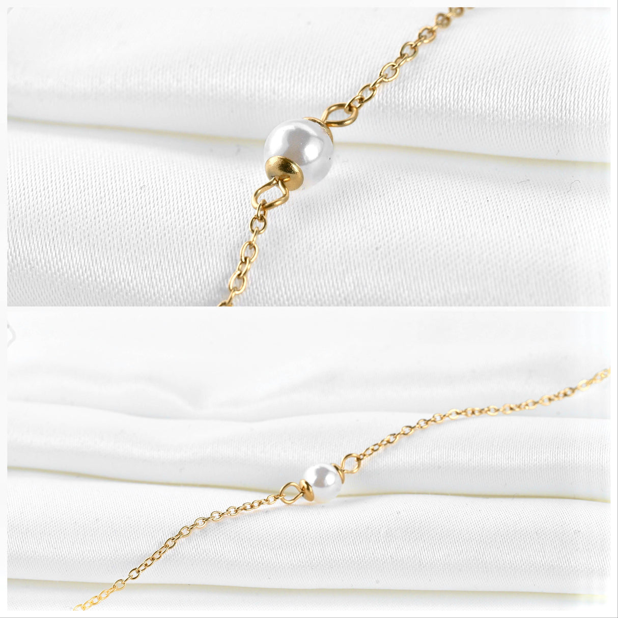 18k Dainty Pearl Waterproof Bracelet