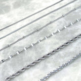 Herringbone Dainty Silver Bracelets - Waterproof