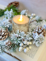 11.5" Winter Fest Pine Candle Ring