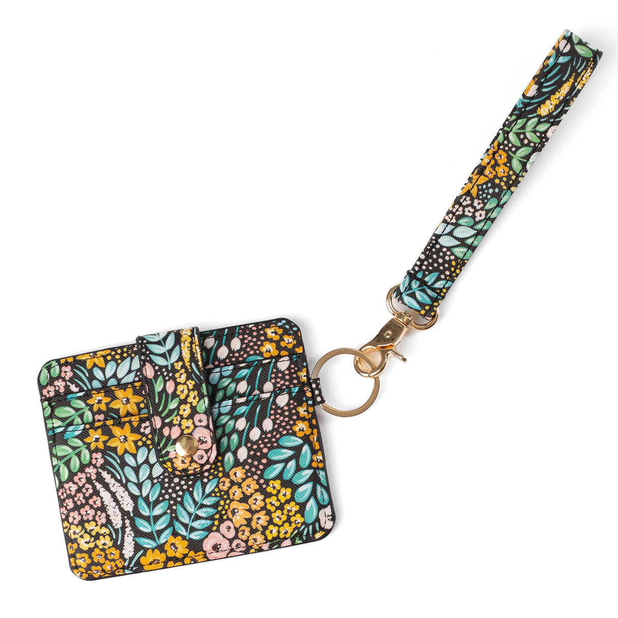 Black Floral Card Wallet