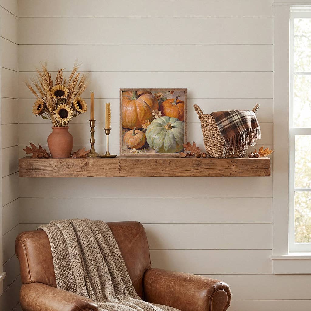 Pastel Pumpkin Arrangement Wood Art
