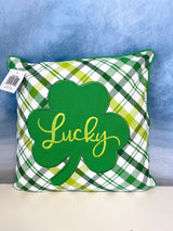 Lucky Clover Plaid Pillow
