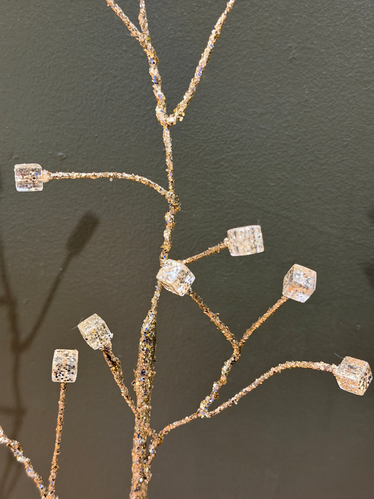 Clear Platinum Glitter Crystal Branch