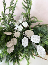 Platinum Glittered Lunaria Spray