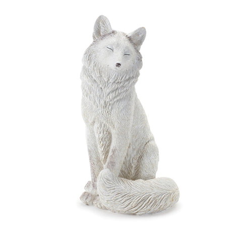 White Resin Arctic Fox for Christmas home decor from Magnolias Home Decor