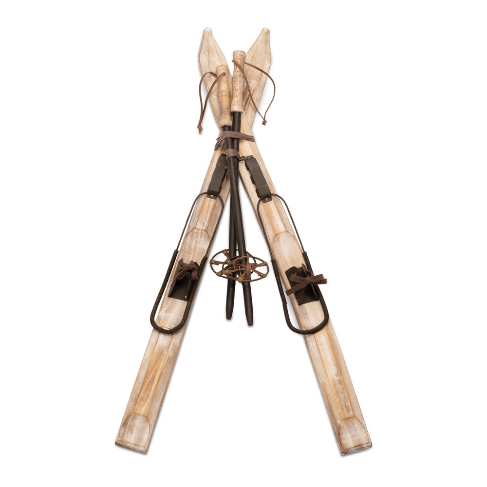 Pair of Skis with Poles for Christmas home decor from Magnolias Home Decor