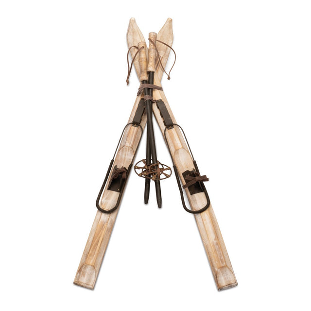 Pair of Skis with Poles for Christmas home decor from Magnolias Home Decor