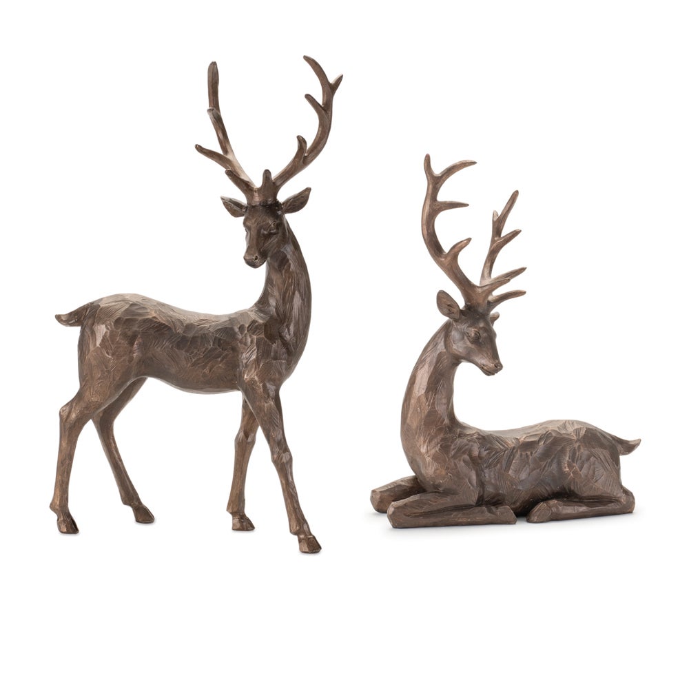 Bronze Mocha Resin Deer for Christmas home decor from Magnolias Home Decor