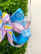 11" Blue Bunny Easter Bow