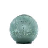 Blue Lighted Glass Tree Globe Set
