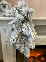 5' Snow Pine Euc Leaves Garland