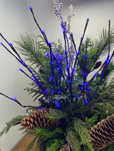 Outdoor Blue Lighted Branch Set of 3