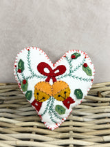 Handmade Heart & Bell Ornament