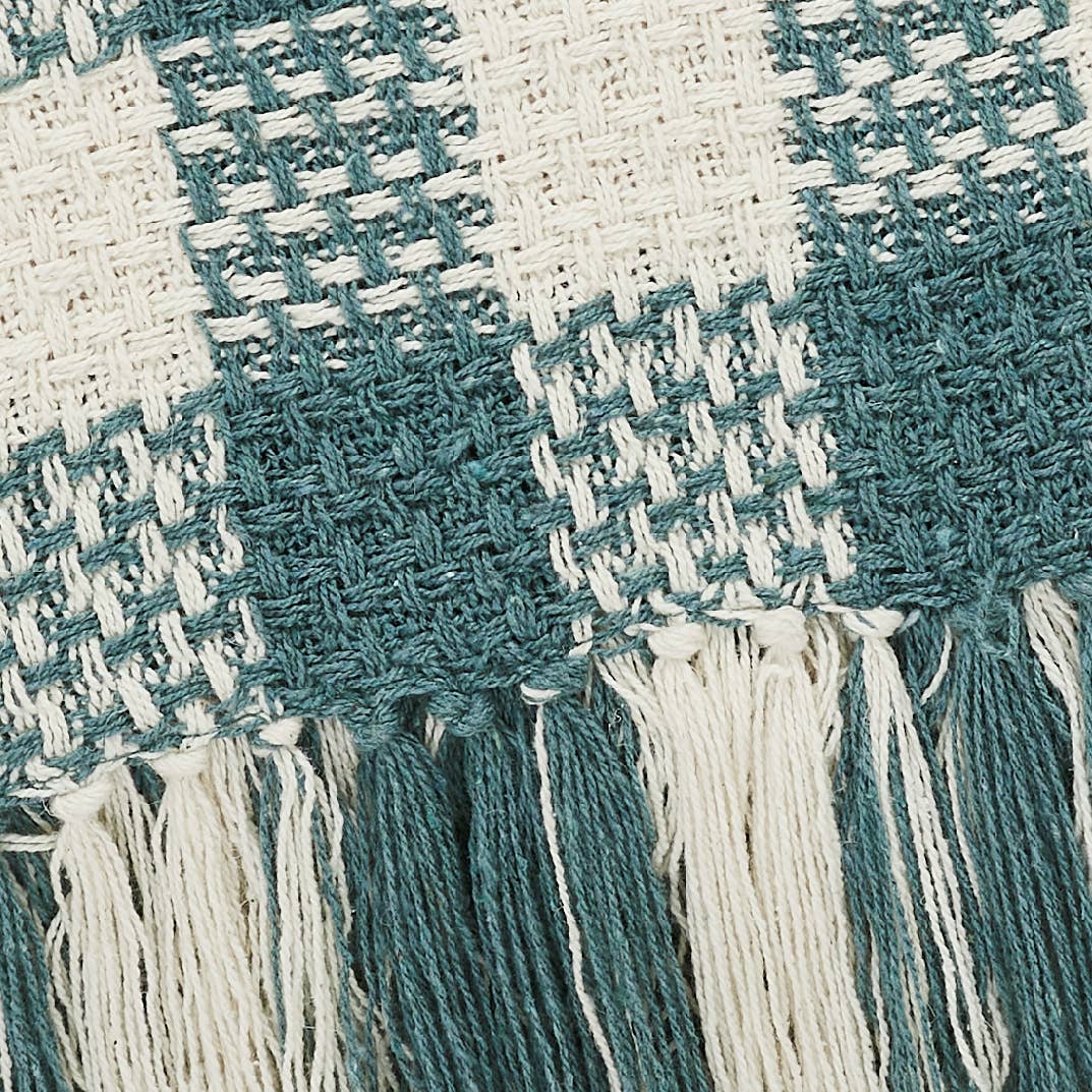 River Blue Heritage Check Throw Blanket