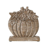 Mango Wood Floral Pumpkin Fall Decor