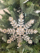 Jewels & Glitter Metal Snowflake Ornament - 2 Styles