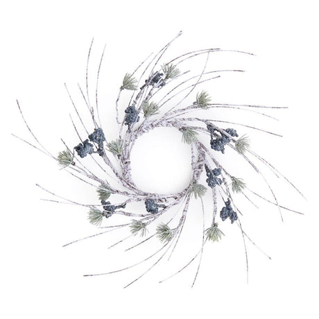 Birch and Pine Candle Ring for Winter home decor from Magnolias Home Decor