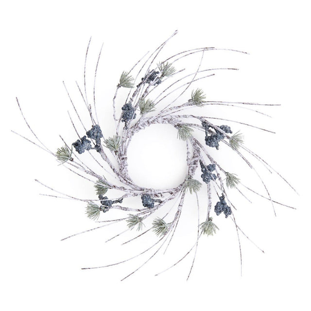 Birch and Pine Candle Ring for Winter home decor from Magnolias Home Decor