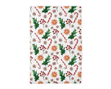 Christmas Orange Berry Mistletoe Waffle Tea Towel