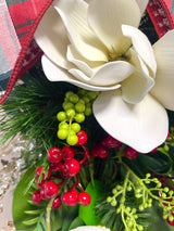 34" Magnolia Christmas Grace Teardrop Swag Design 2