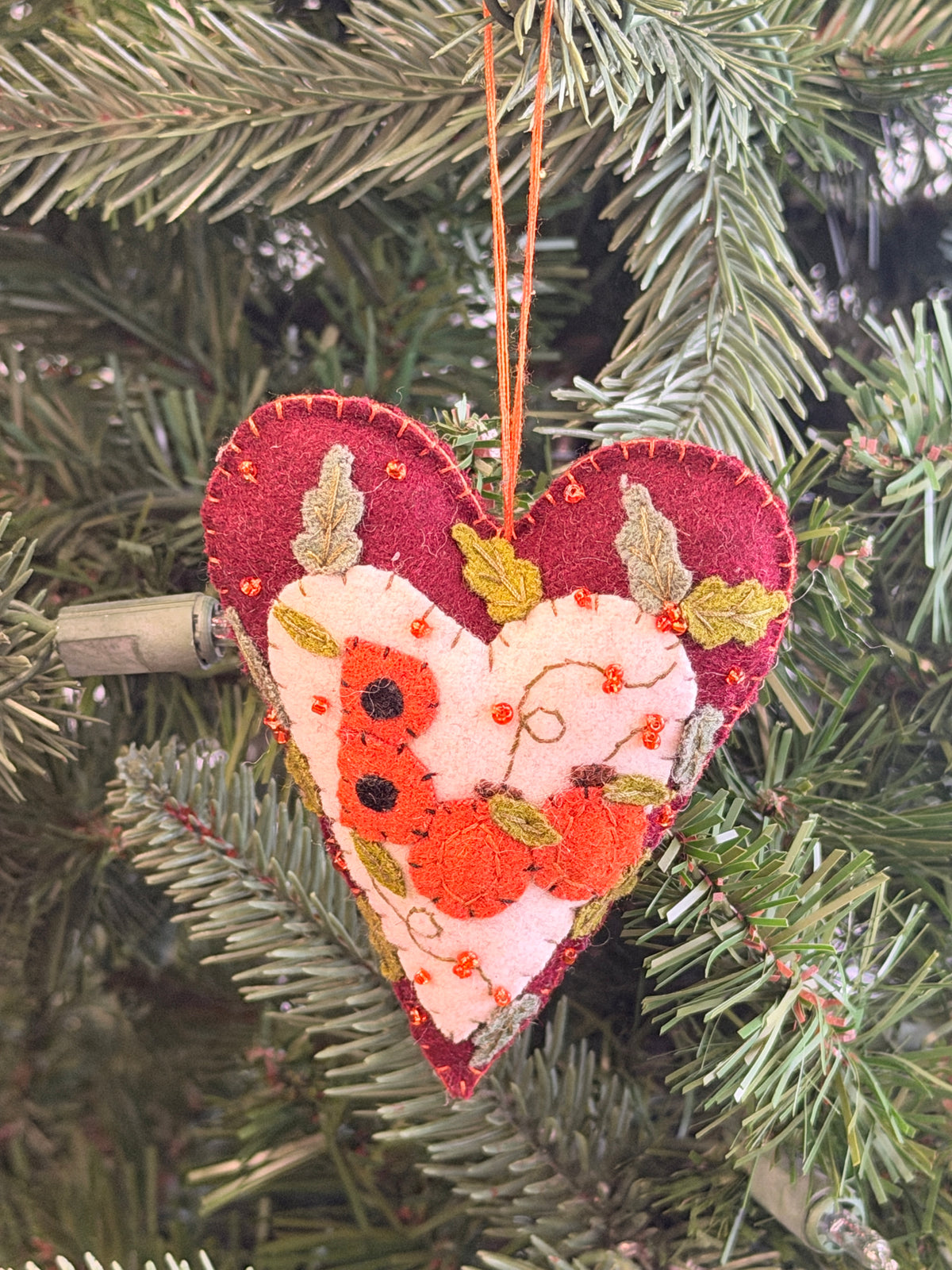 Handmade Boo Heart Ornament